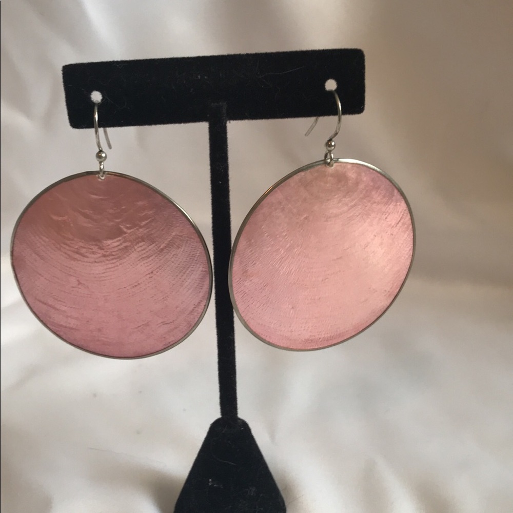 Pink shell earrings